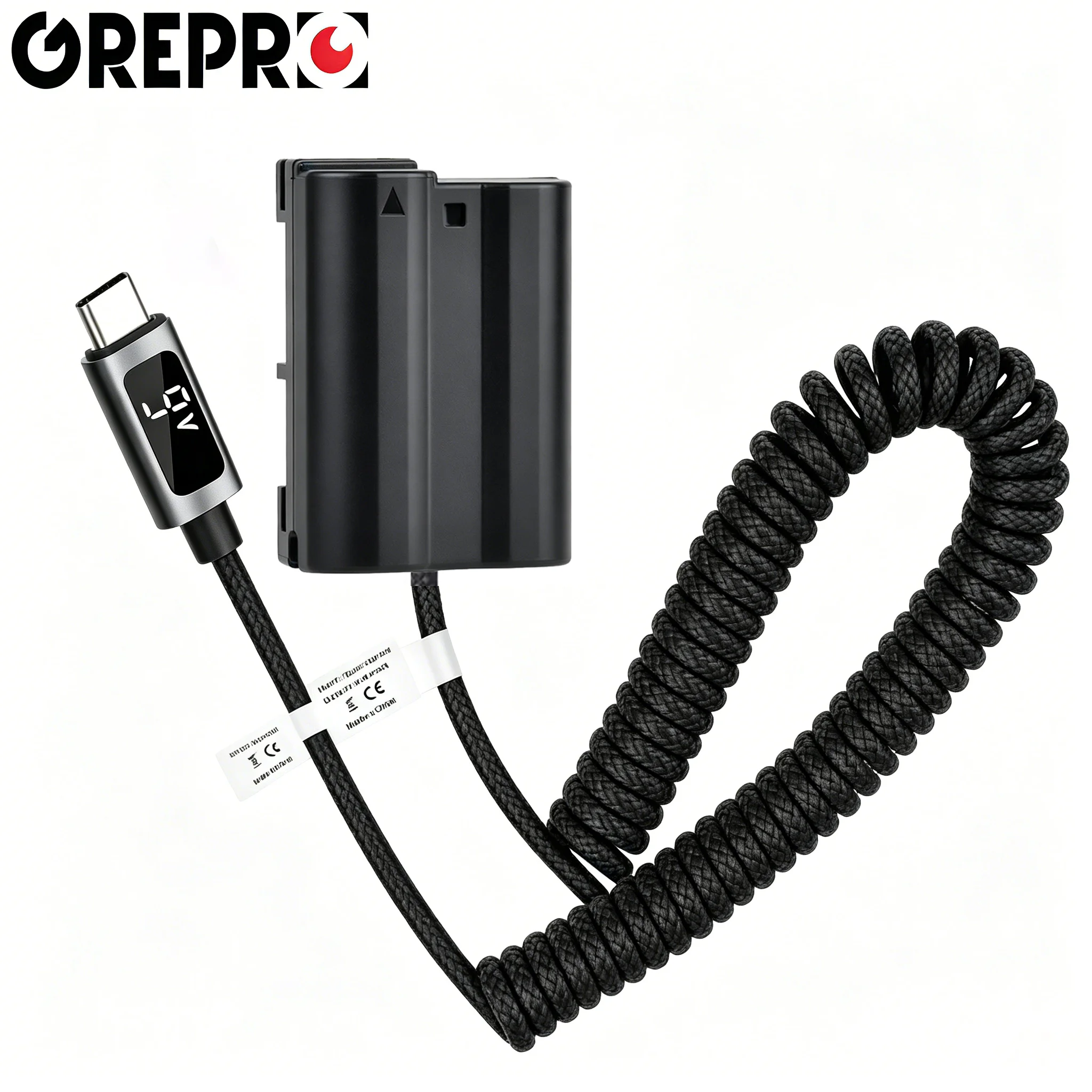 

Grepro USB-C Power Coupler To EN-EL15 Dummy Battery for Nikon Z5 Z6 Z6 II Z7 Z7 II Z8 D500 D610 D750 D780 D800 D7000 Cameras