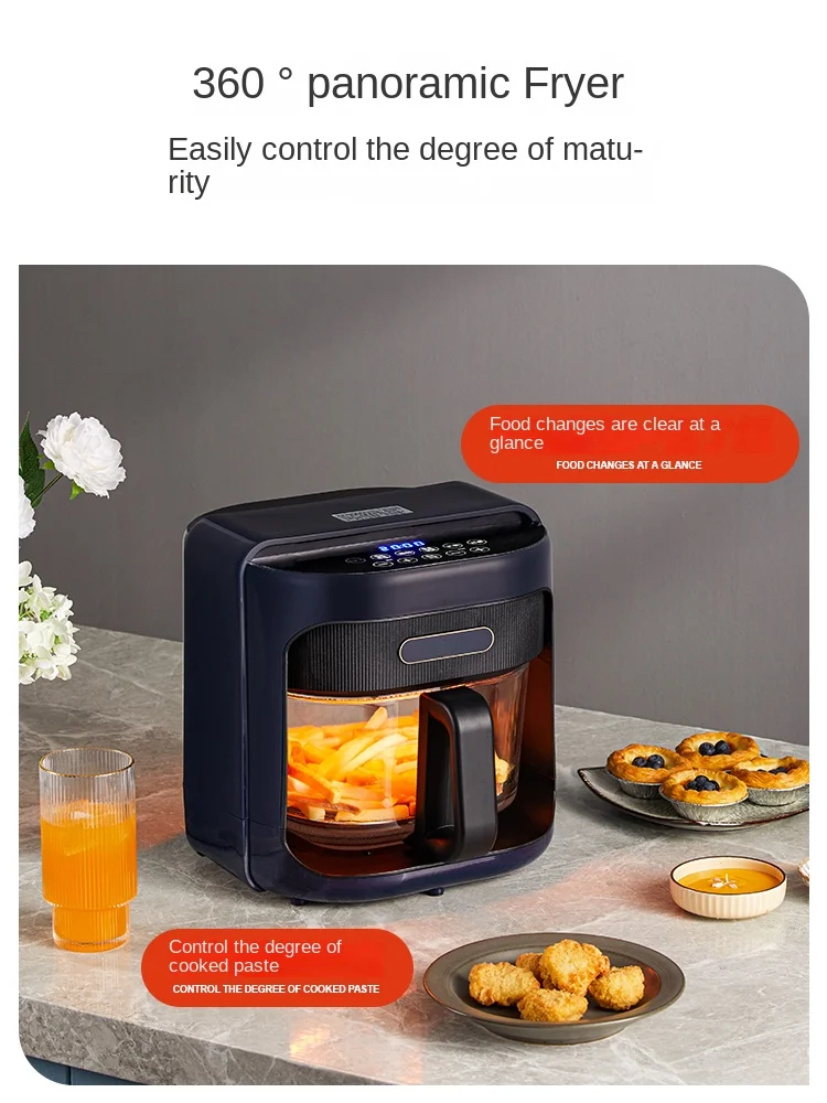 Air fryer, new deep fryer, automatic intelligent visual electric fryer, oven all-in-one machine