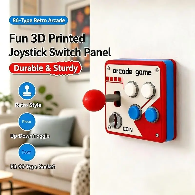 3D Printing Panel Socket Control Decoration Gift Toys Retro Game Console Joystick Switch Creative 3d Decoration Arcade PanelAcc