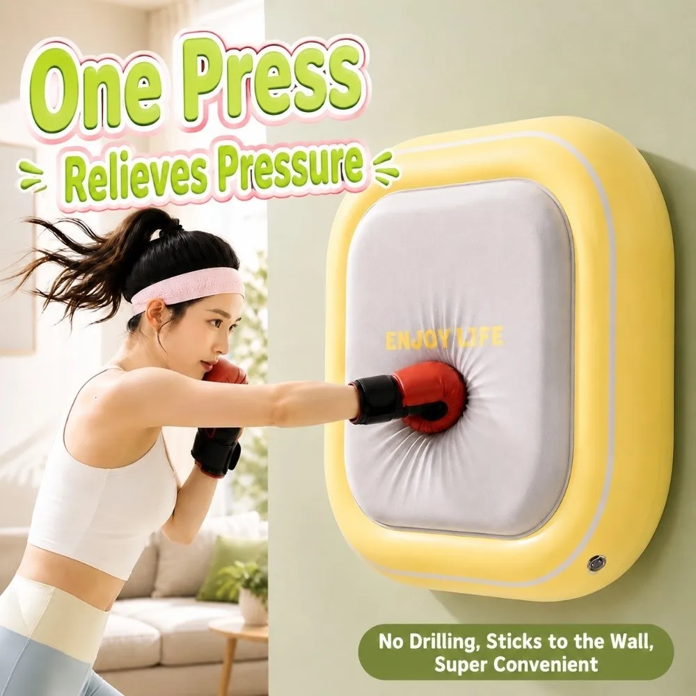 Inflatable Suction Mount Wall Punching Pad No Drill Soft Cushion Boxing Target Square Shape Punching Training Pad