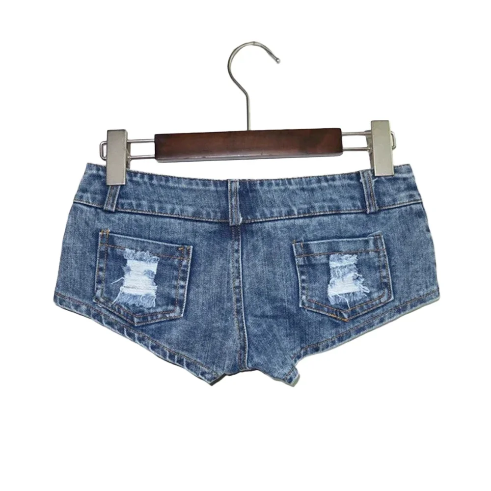 

Сексуальные женские джинсовые шорты с бахромой и низкой посадкой, ультракороткие, для клуба, в стиле горничной