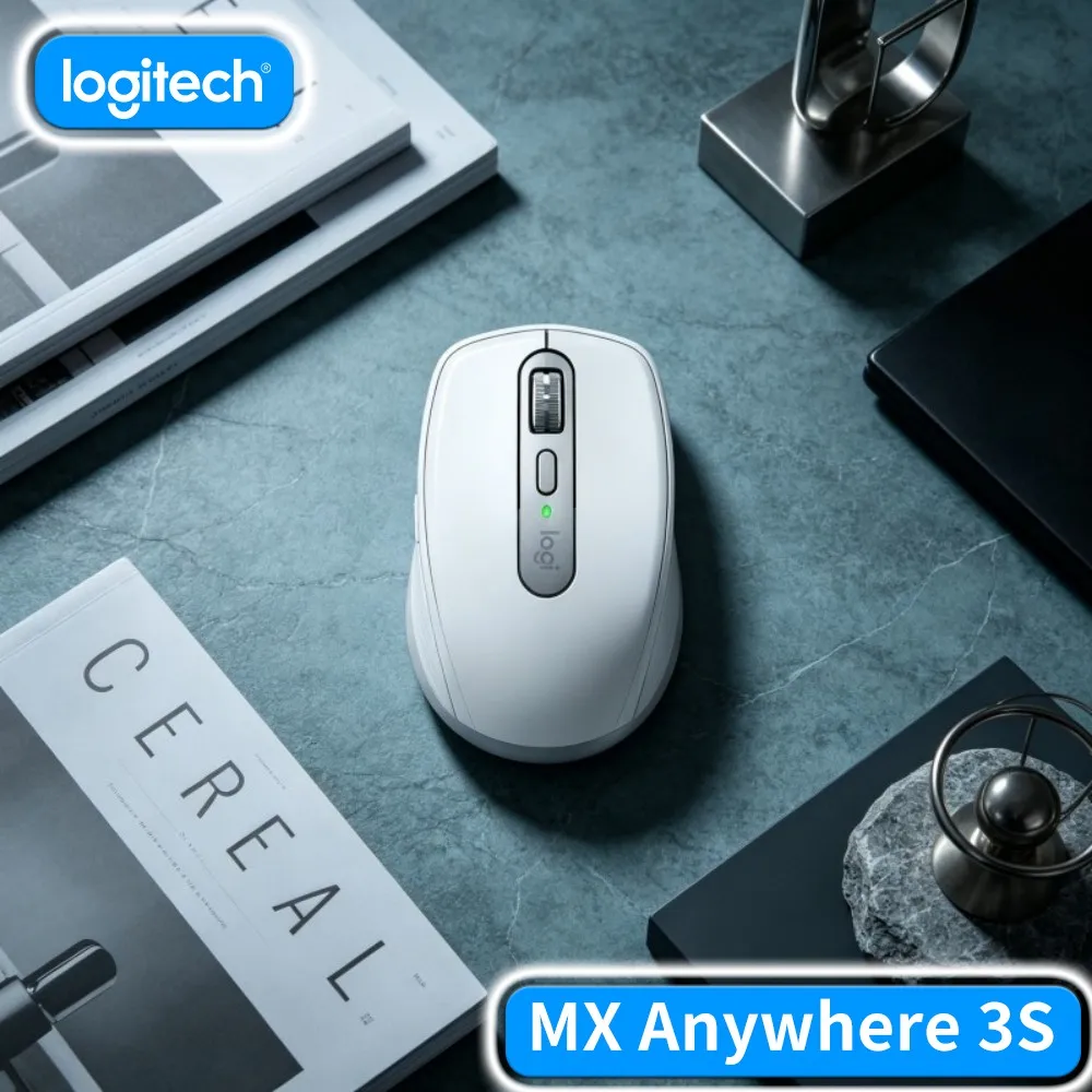 Logitech MX Anywhere 3S Premium Portable Mouse 8000 Dpi Adjustable Sensitivity Usb C Fast Charge For Analyst Office Workflow