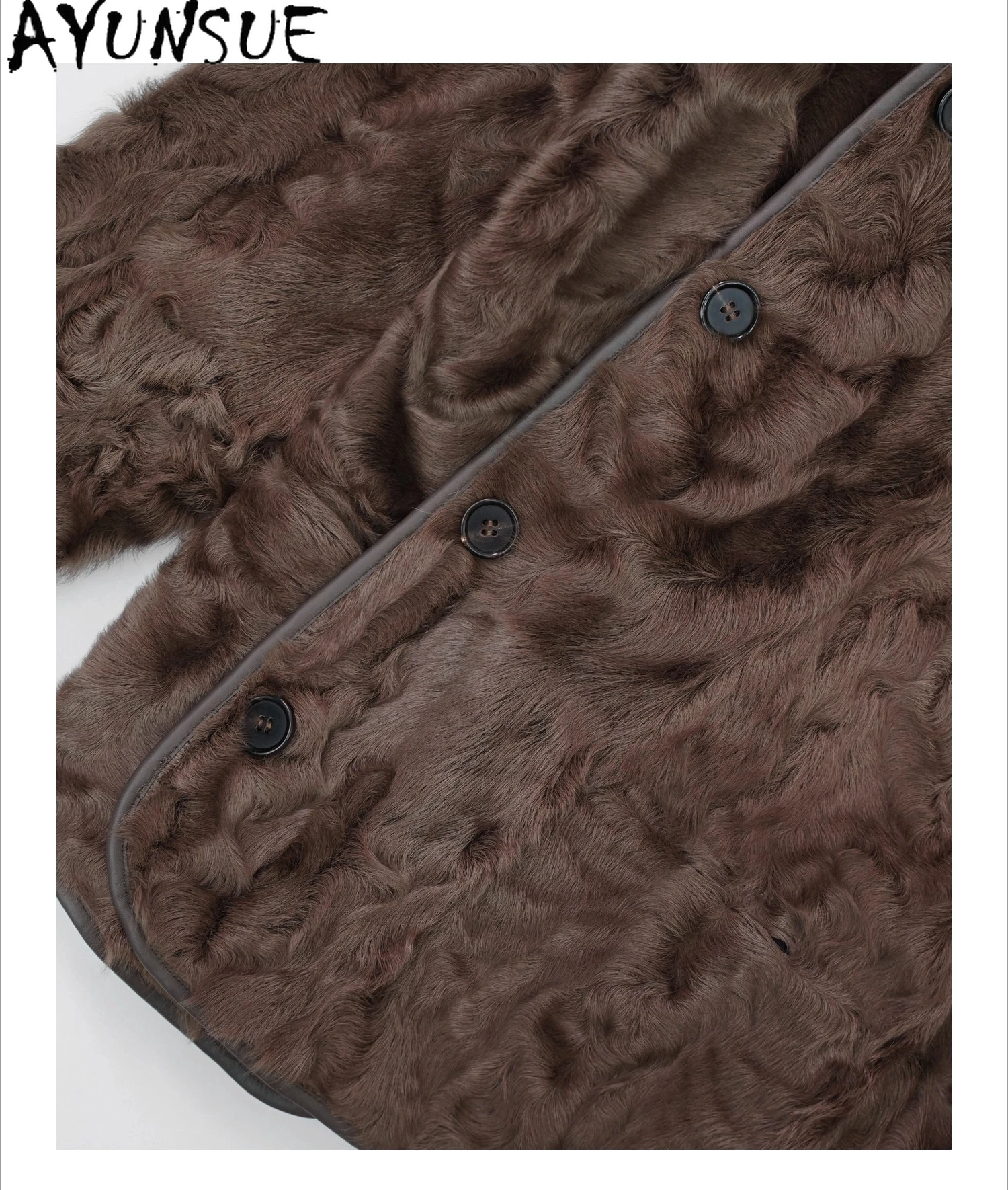 AYUNSUE سترة جلدية حقيقية عالية الجودة للنساء معاطف فرو من جلد الغنم الطبيعي الحقيقي ملابس شتوية دافئة للسيدات 2025 Schulaba Жеenca