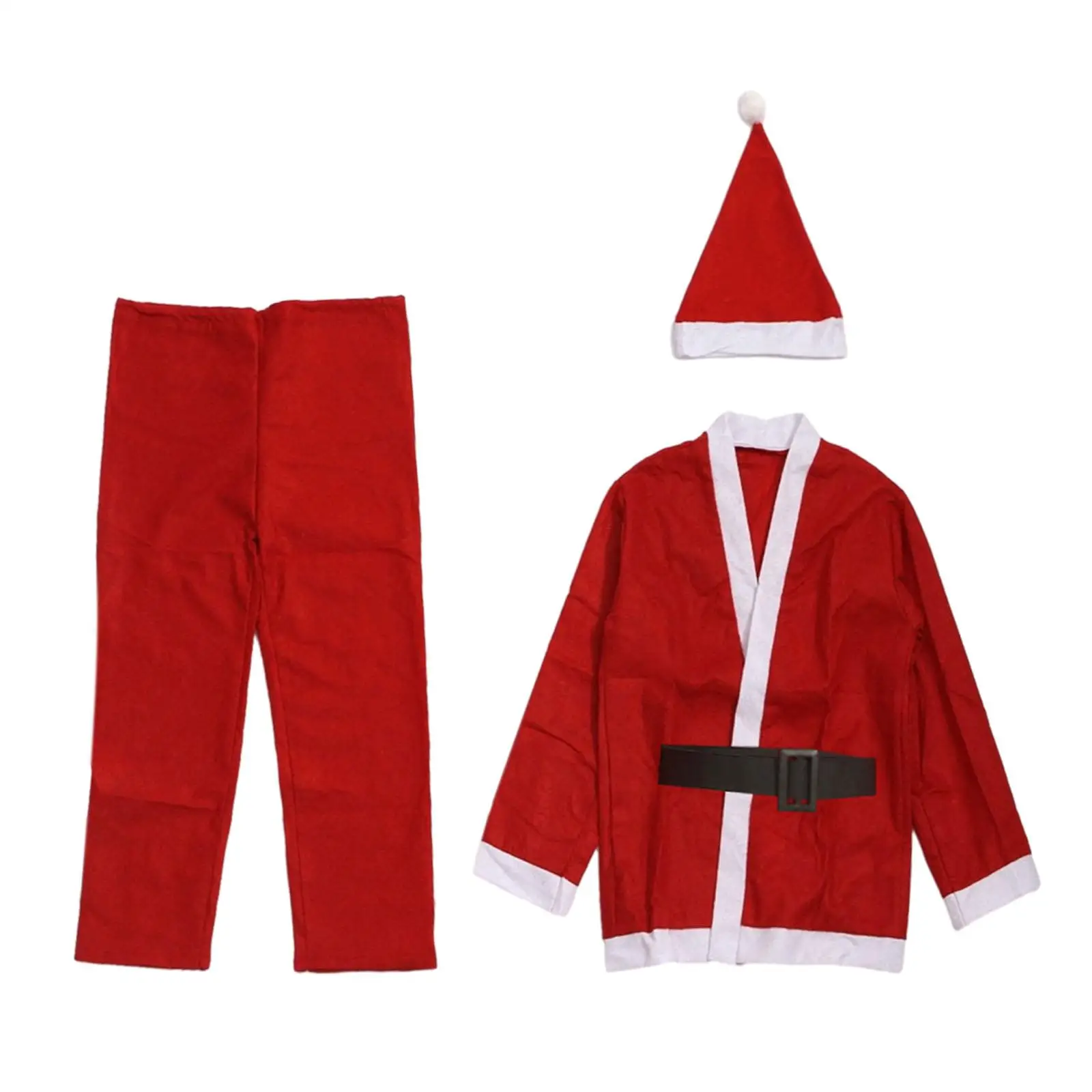 Costume de noël pour enfants, vêtements de père noël rouge avec chapeau et ceinture pour fête de vacances et spectacle sur scène