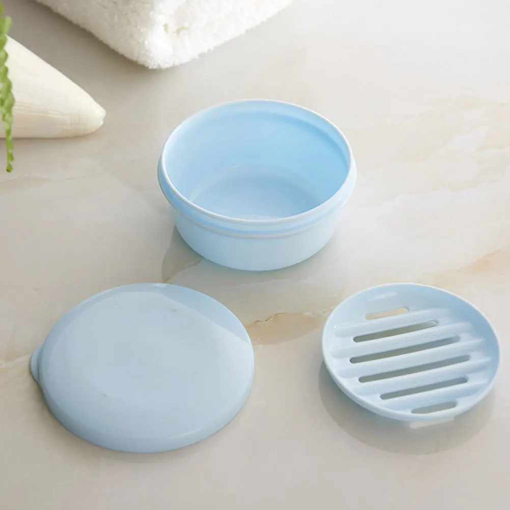 

2Pcs Portable Soap Holders With Lids Large Capacity Drainable Soap Box For Bathroom Travel Case