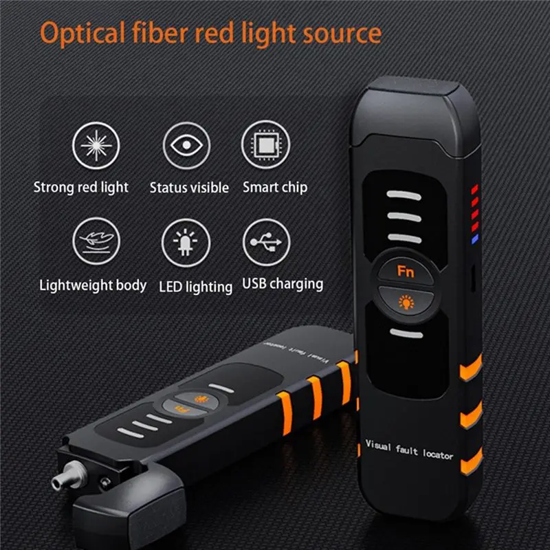 newyear828 Handheld Optical Power Meter 30MW Fiber Optic Tester Pen VFL Red Light Optical Fiber Pen Visual Fault Locator 30KM