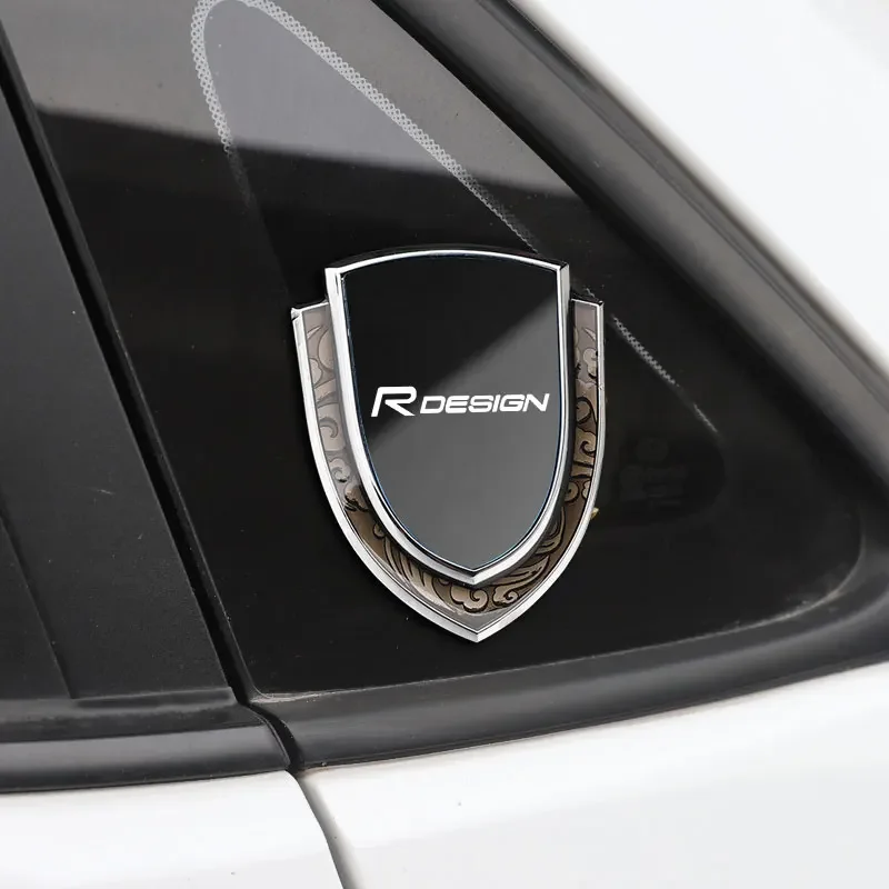 

Car Sticker Emblems Side Shield Car Styling Logo Badge Auto Body Window Sticker For Volvo R DESIGN car accesorios