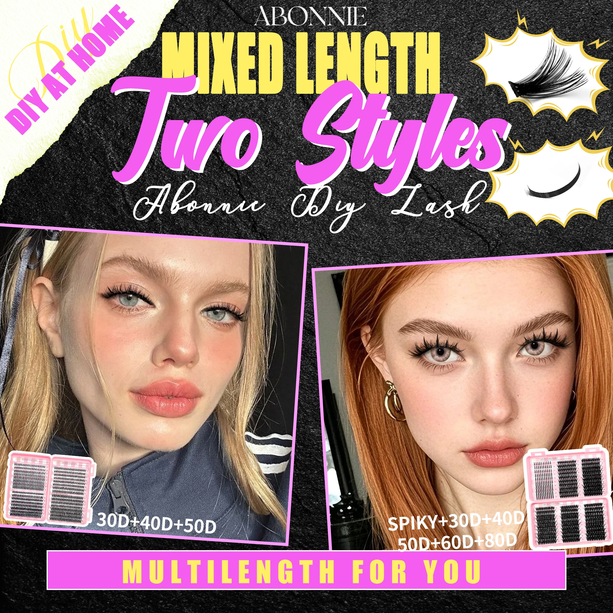 LAKANAKU lash bookes clusters extension ciglia individual Eyelashes tufts wimpers cluster fluffy mink lashes manga lashes