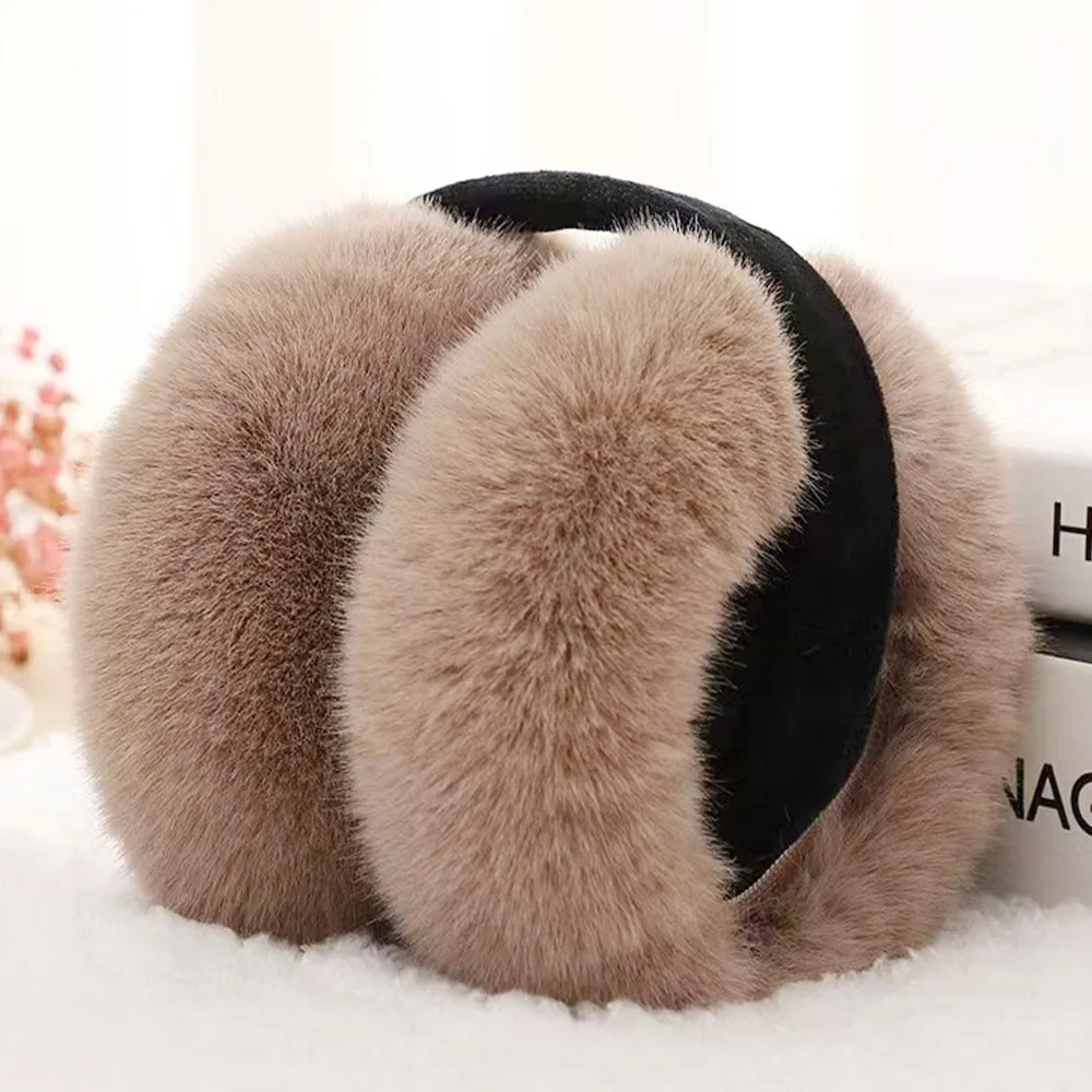 Almofadas de orelha dobráveis de desenho animado, protetores de orelha ajustáveis anti-frio e quentes à prova de frio para cabelo de coelho masculino e feminino