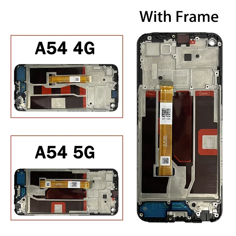 Tested Display for Oppo A54 4G CPH2239 Lcd Display Touch Screen Digitizer Assembly with Frame for Oppo A54 5G CPH2195 OPG02