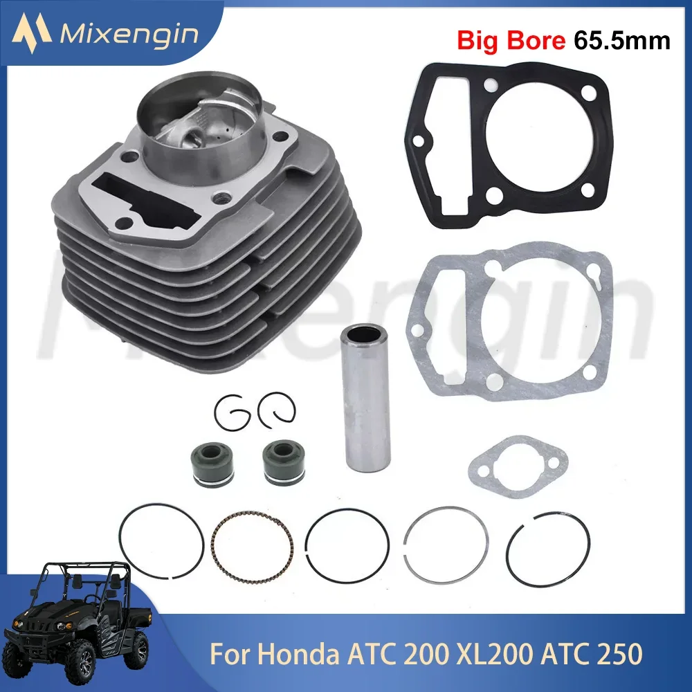 Big Bore 65.5mm 223cc Motorcycle Engine Parts Cylinder Piston Gasket Rebuild Overhaul Kit For Honda ATC 200 XL200 ATC 250