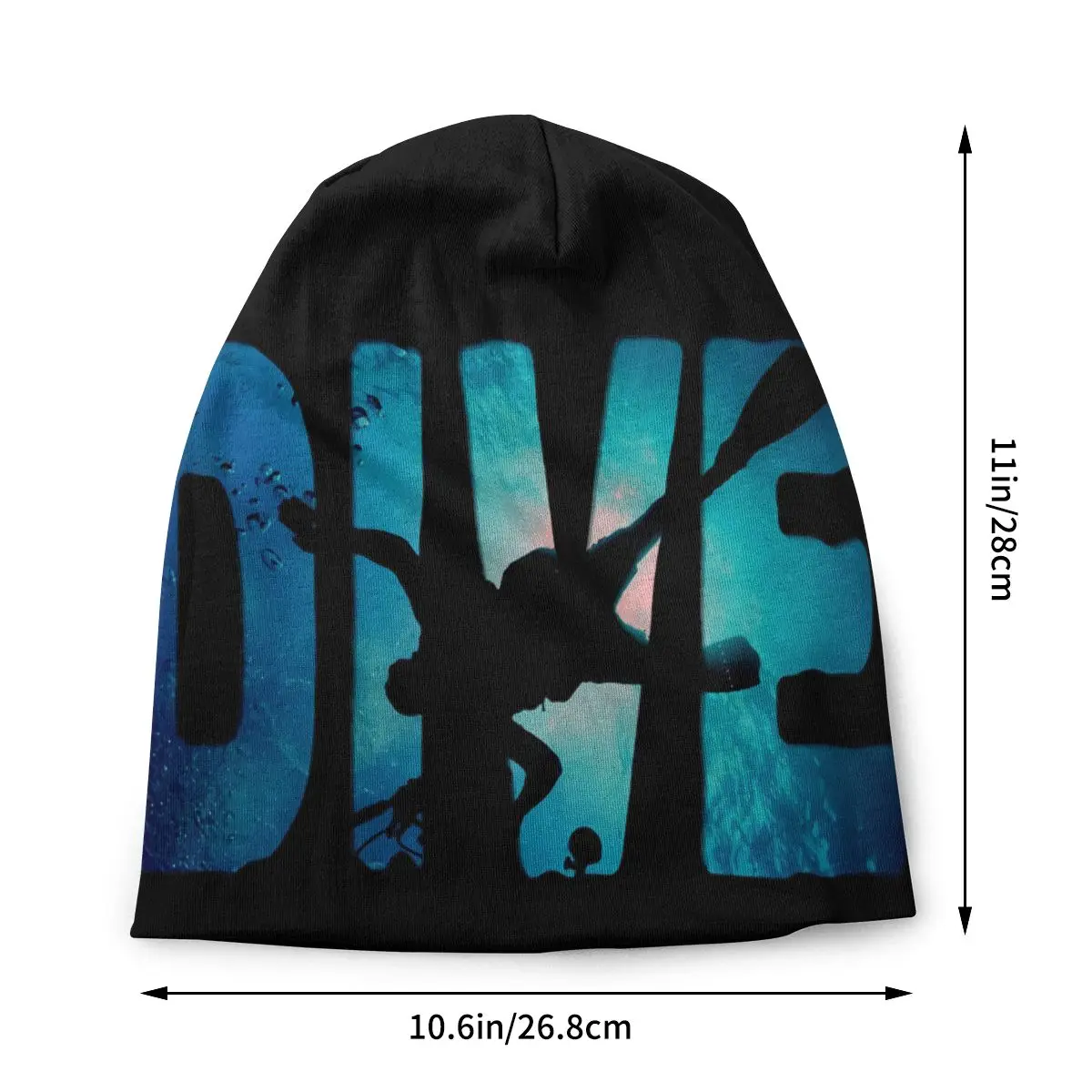 Diver In The Deep Water Thin Skullies Beanies Autumn Spring Caps For Men Women Dive Scuba Diving Ski Caps Bonnet Hats