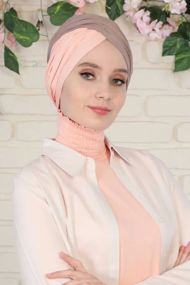 Hijab Knochen zwei farbe nerz