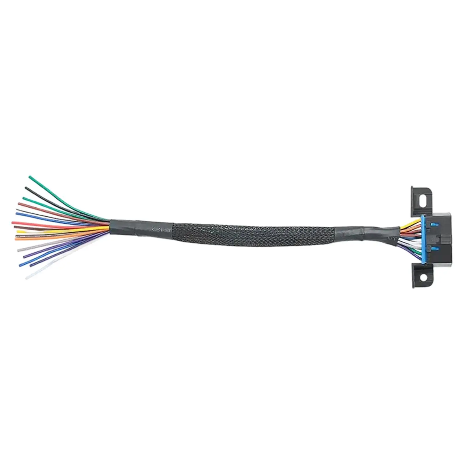 Cabo obd2 de 16 pinos, conector de fiação automática, chicote de cabos 12 "/30cm com suporte de montagem underdash, kit de reparo, cabo rabo de porco