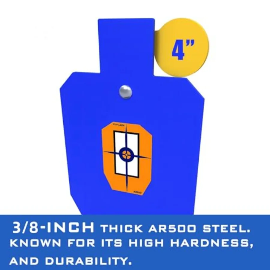 System stojaków na cel z stali AR500 o grubości 3/8 cala do treningu strzeleckiego z reaktywnymi celami i celami typu hostage o wymiarach 12'' x 20'' oraz Dura