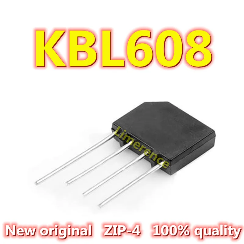 10PCS KBL608 KBL  ZIP 608 bridge pile 6A 800V flat bridge rectifier New original