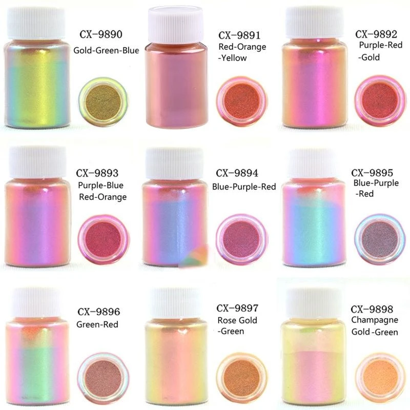 91AC Pearlescent Pigment Color Shifting Mica Powder Pearl Pigment Powder for Soap Making Art Lip Gloss