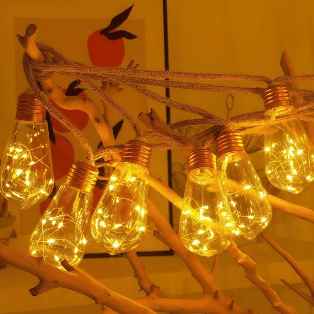 مقاوم للماء سلسلة أضواء الشمسية حبل أضواء لمبة أضواء الجنية سلسلة أضواء تعمل بالطاقة الشمسية توفير الطاقة أضواء سلسلة القنب