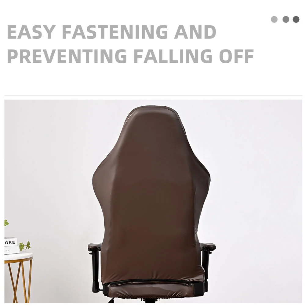 

1Set Computer Room Chair Covers with Back Zipper Elastic Gaming Chair Cover Washable Dust Proof Replacement for Worn Out Chairs