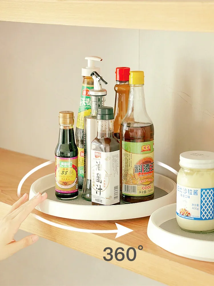 

Rotating Seasoning Rack Storage Rack Kitchen Seasoning Bottle & Can Storage Turntable Seasoning Product Rack Rotatable Tray