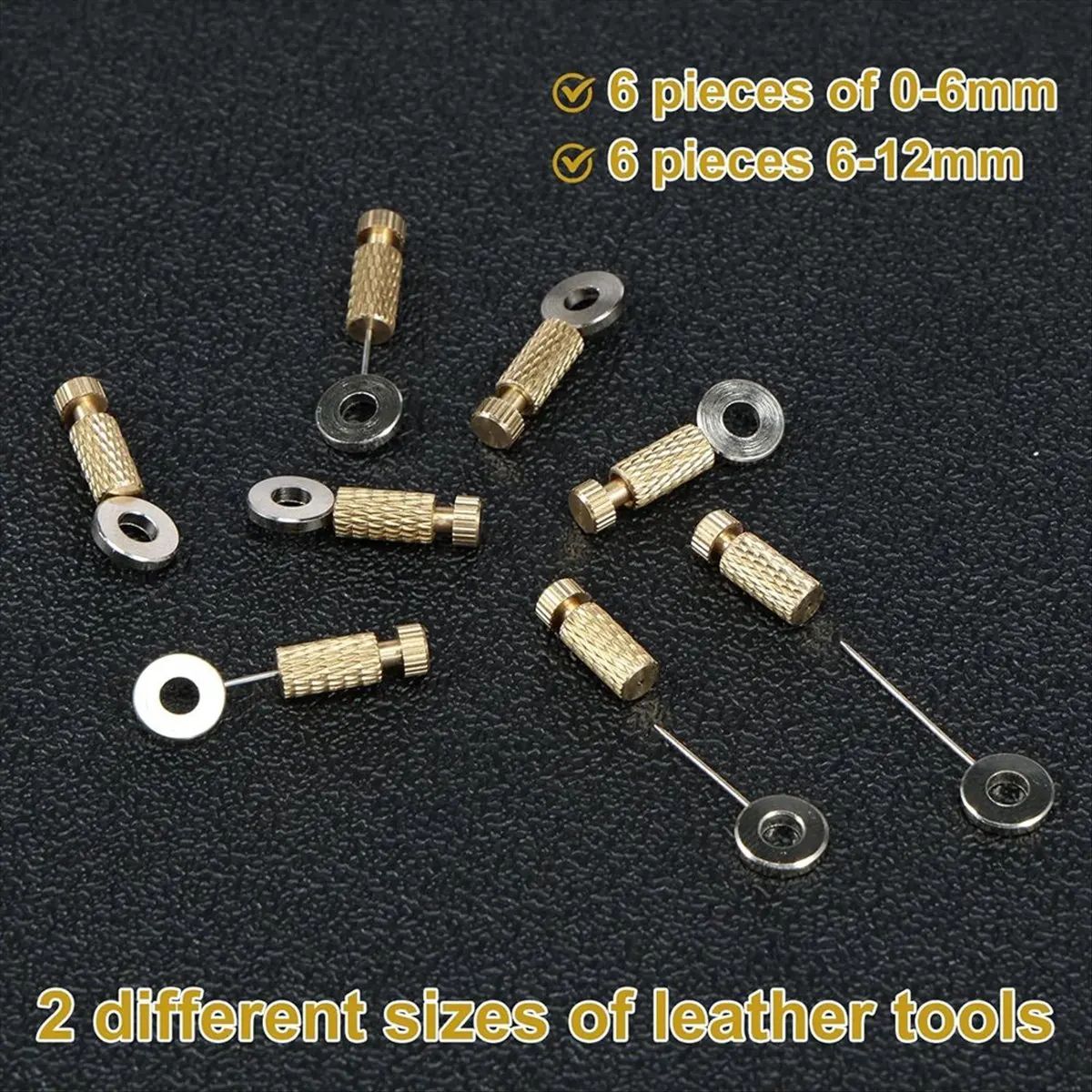 12 قطعة إبر تحديد المواقع الجلدية ، دبابيس تحديد المواقع الجلدية المصنوعة يدويًا ، 12mm18mm إبر الجلود الحرفية ذاتية الصنع-A51M