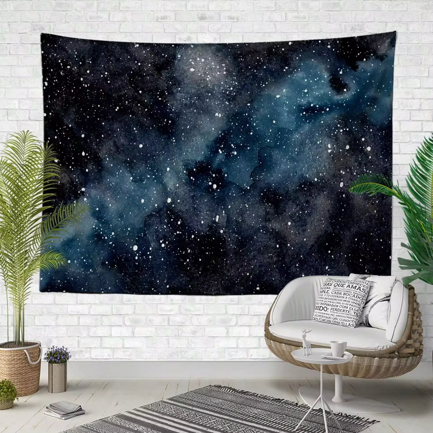 1pc Deep Space Tapestry  BlueGray Space Galaxy Fabric Wall Art Celestial Landscape Wall Hanging Astronomical Scene Decorative Ta
