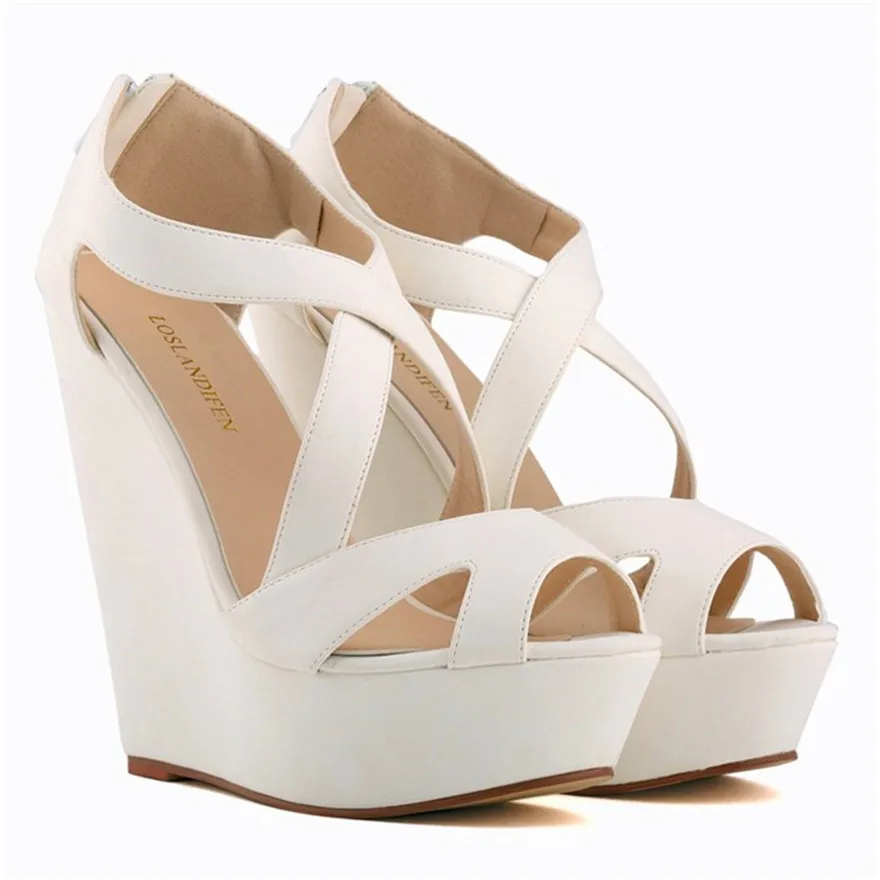 Nubuck Leather High Platform Women Sandals 2027 Summer Concise Open Toe High Heels Shoes Ladies Sexy Hollow Party Wedges Sandals