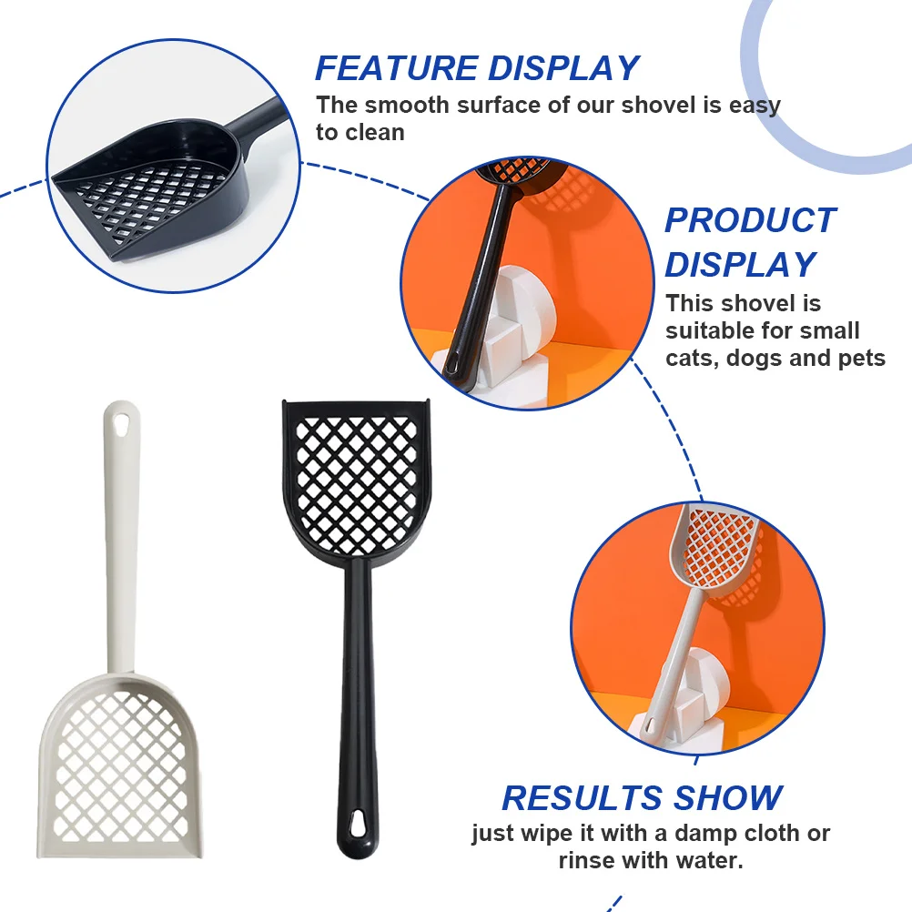 

2Pcs Cat Litter Shovel Large Capacity Smooth Surface Easy Clean Round Edges Pet Poop Scoop Litter Scoop Home Pet Poop Shovel