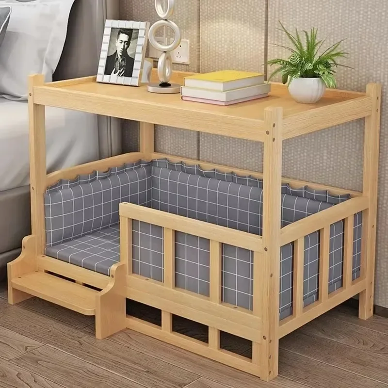 Wooden Large Products Dog Bed House Accessories Supplies Bedding Habitats Cat Bed Indoor Portable Camas De Perros Pet Furniture