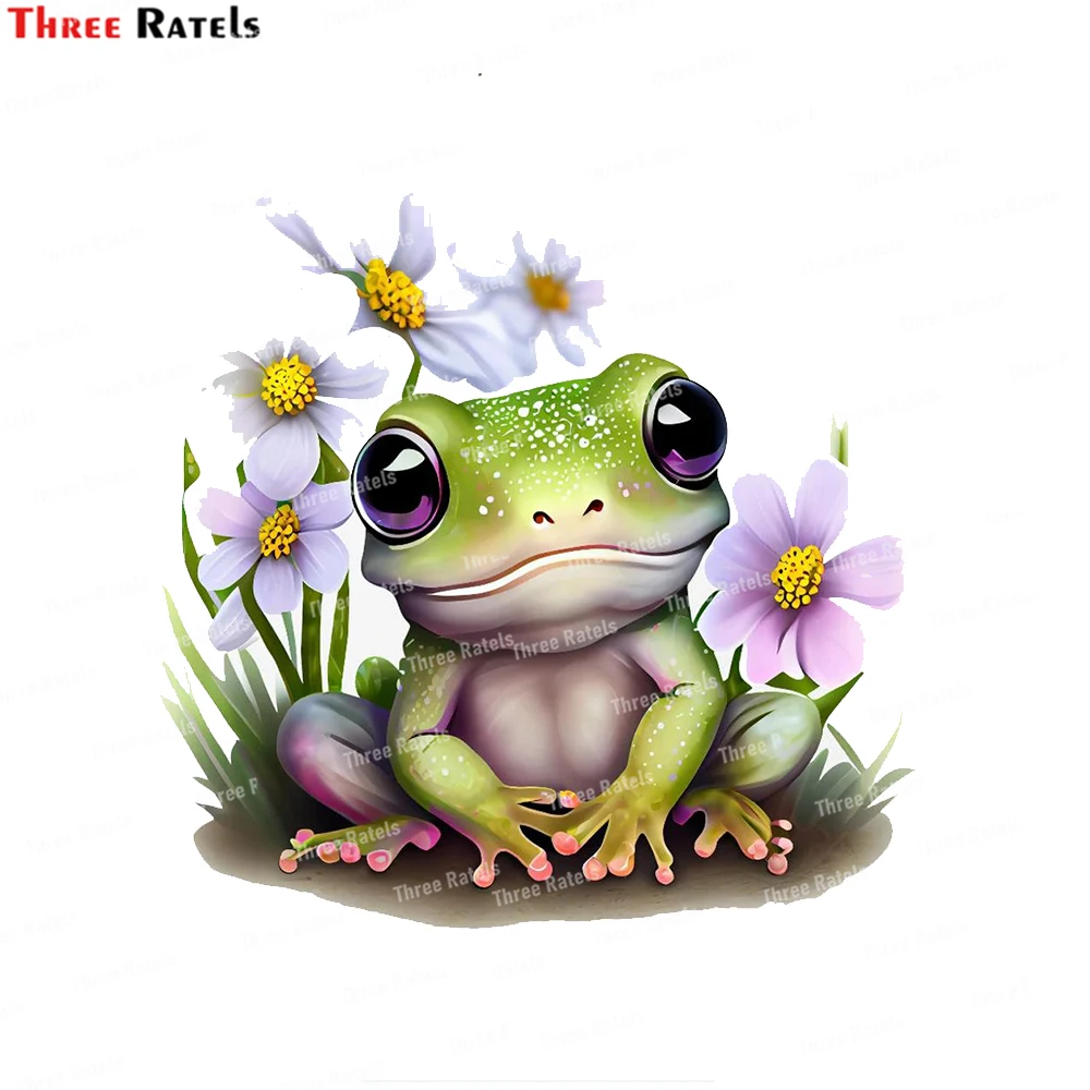 Three Ratels L42 Frog Flower Stickers Decal For Snowboard Laptop Luggage Car Fridge DIY Styling Vinyl Home Decor Pegatina