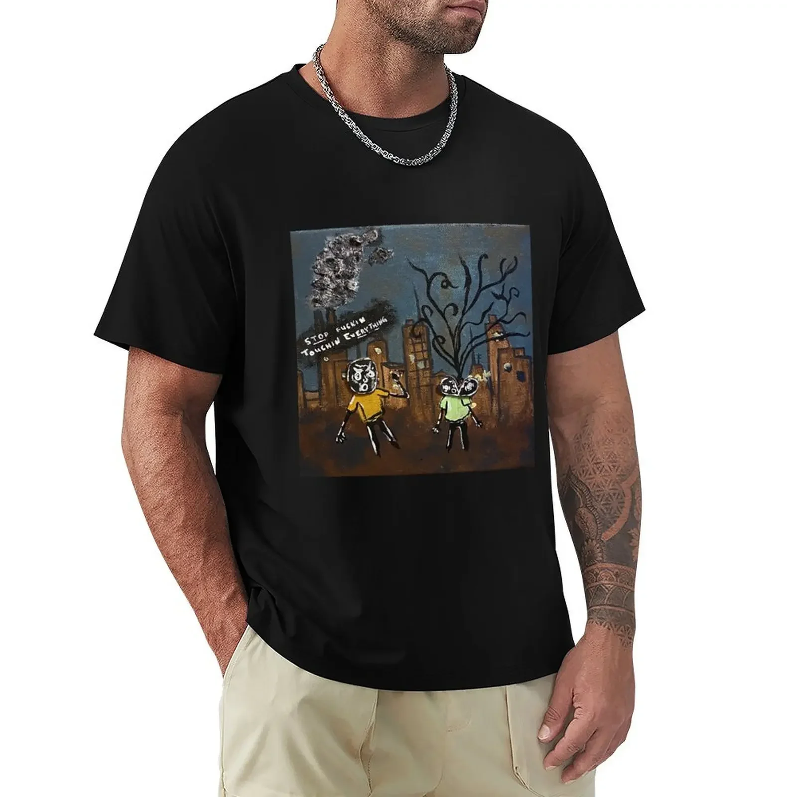 Touching Everything - Painting by Travis Varnum T-Shirt plus size tops cute clothes mens t shirts