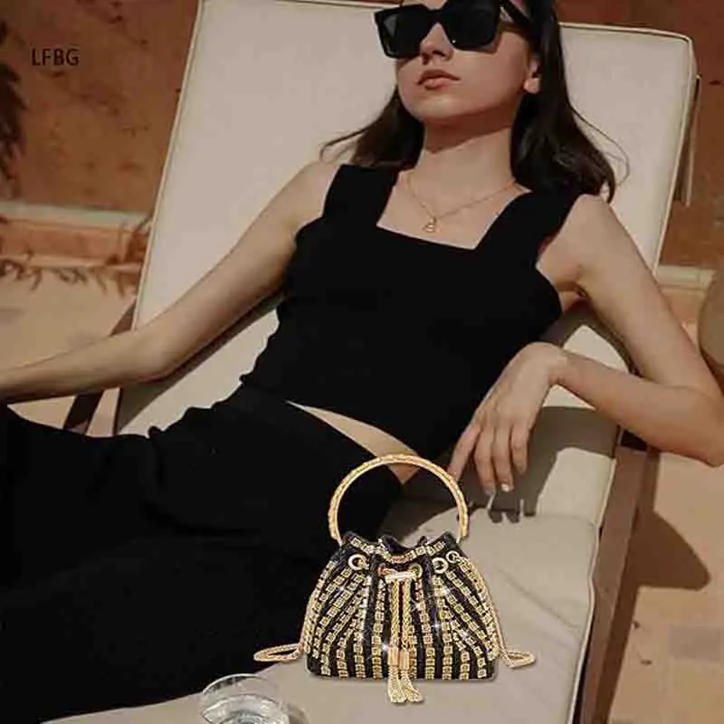 أحدث حقيبة مسائية ماسية لعام 2025 للنساء محفظة من حجر الراين حقيبة يد لامعة للحفلات الراقصة وحفلات الكوكتيل والزفاف #6