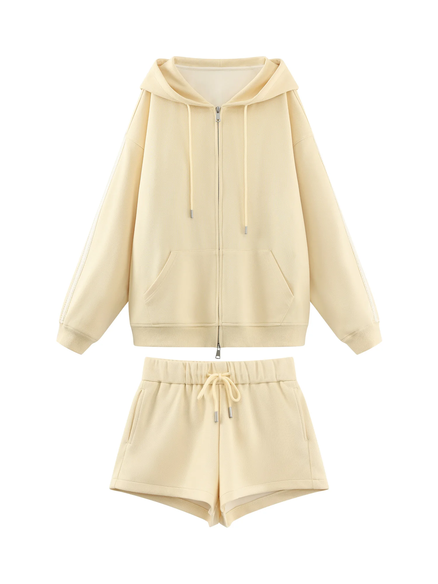 Casual Loose Zip Up Hoodie Women Autumn Oversized Sweatshirt Jacket American Drawstring Hooded Coat Relaxed Comfy Daily Outfit