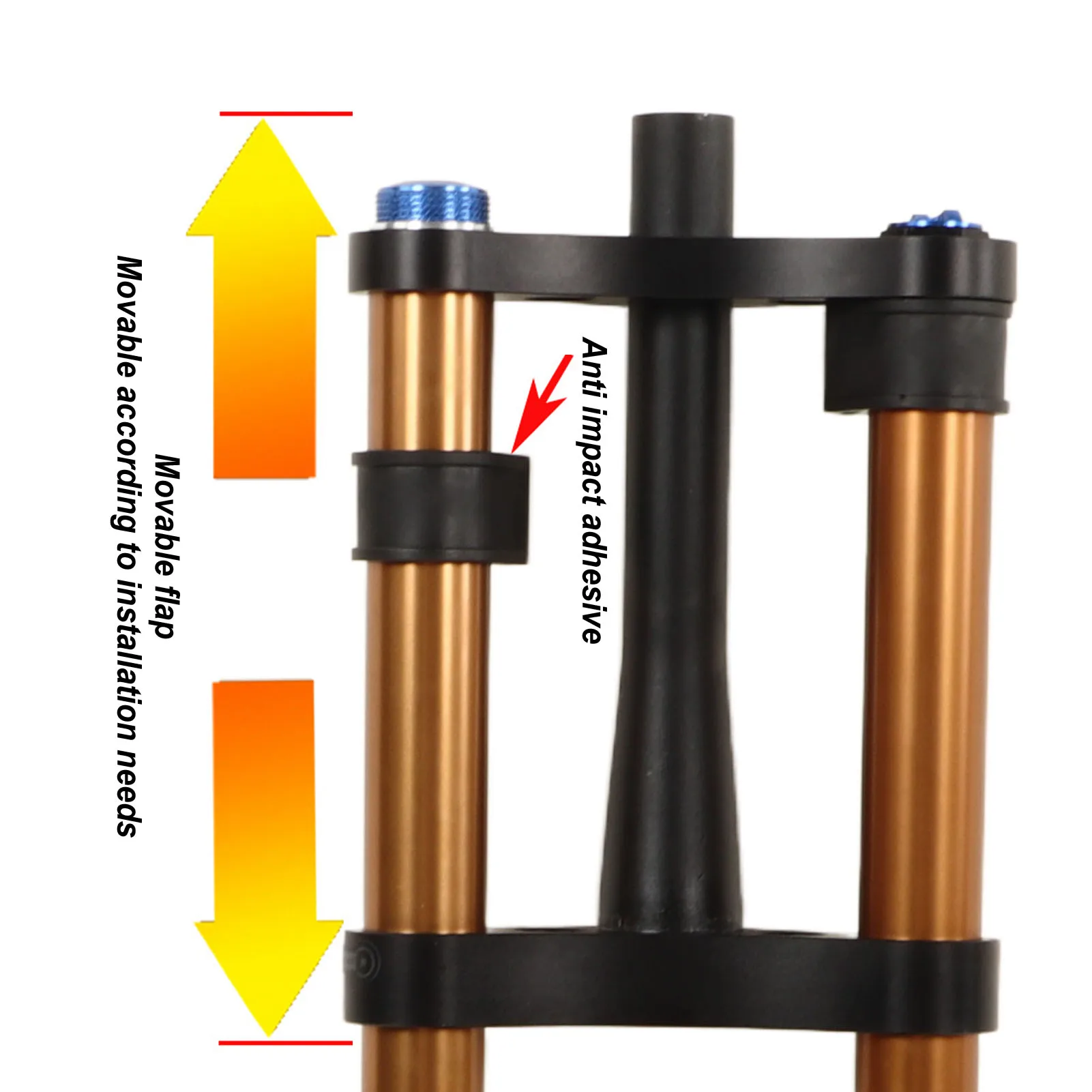 Mountain Bike Front Fork Aluminum Alloy Straight Tube Gold Bike Suspension Fork Silent Ride Manual Lockout for Bike Accessory