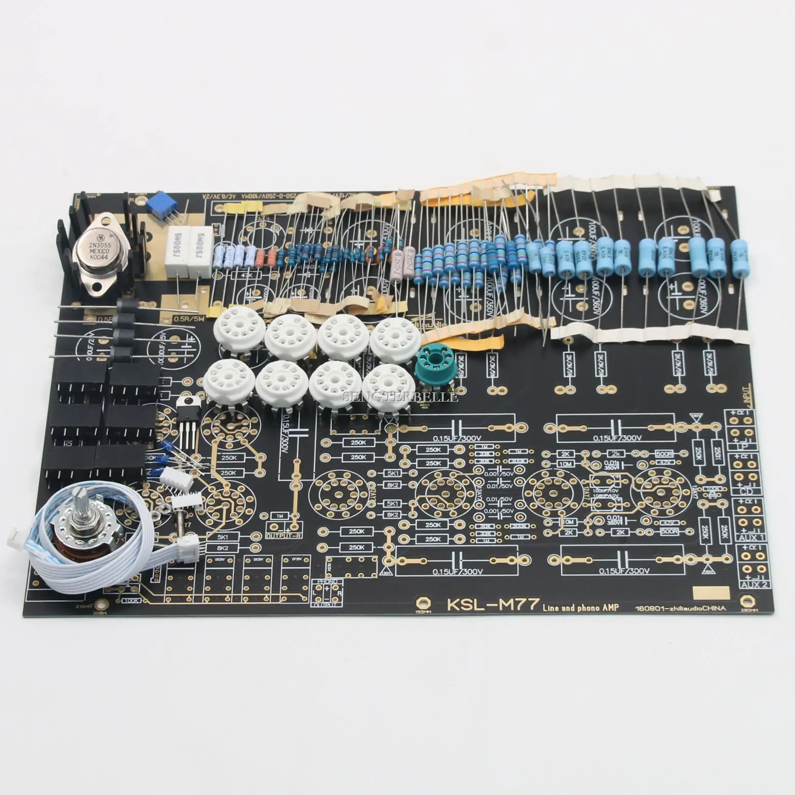 HiFi Diy KONDO M77 Preamplifier Board Kit 12AY7 Stereo Tube Phono Amplifier Preamp Board