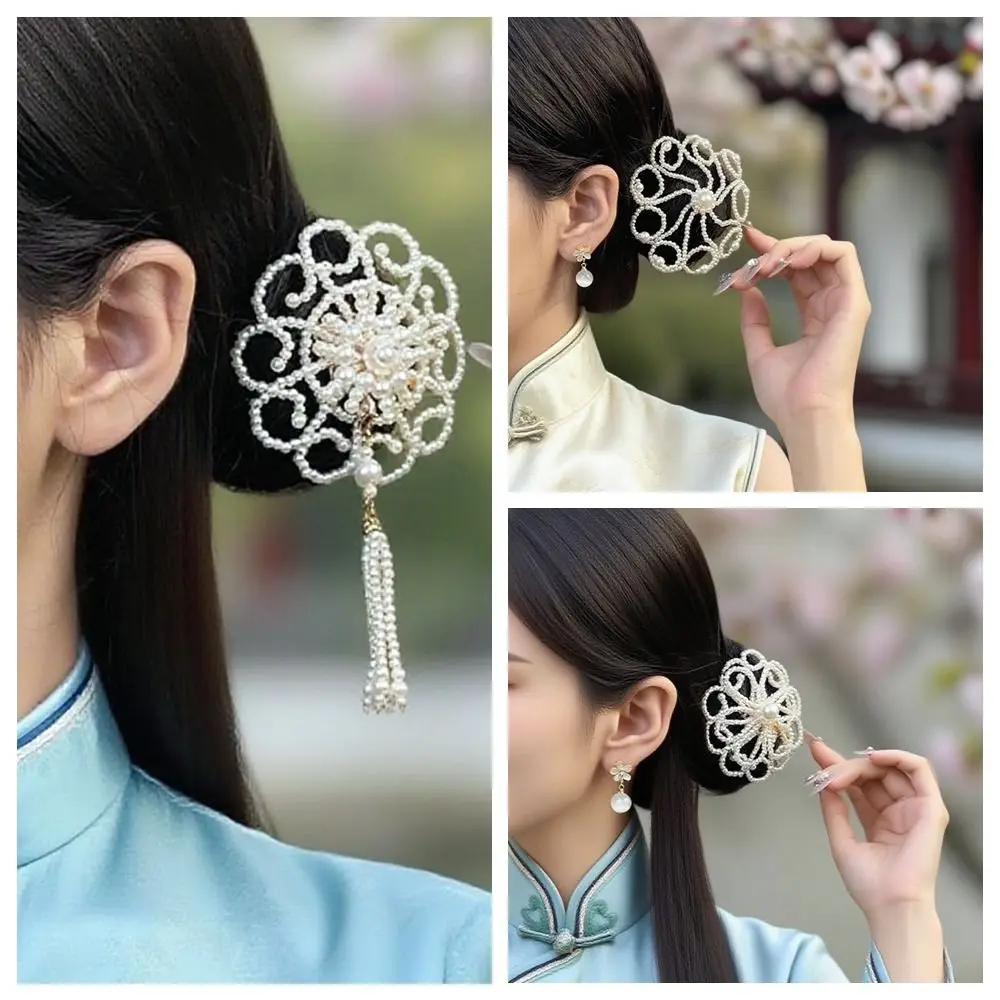 

Elegant Ancient Style Chinese Style Hair Clip Pearl Hair Accessories Cheongsam Headwear Tassel Vintage Hanfu Hairpin Photograph
