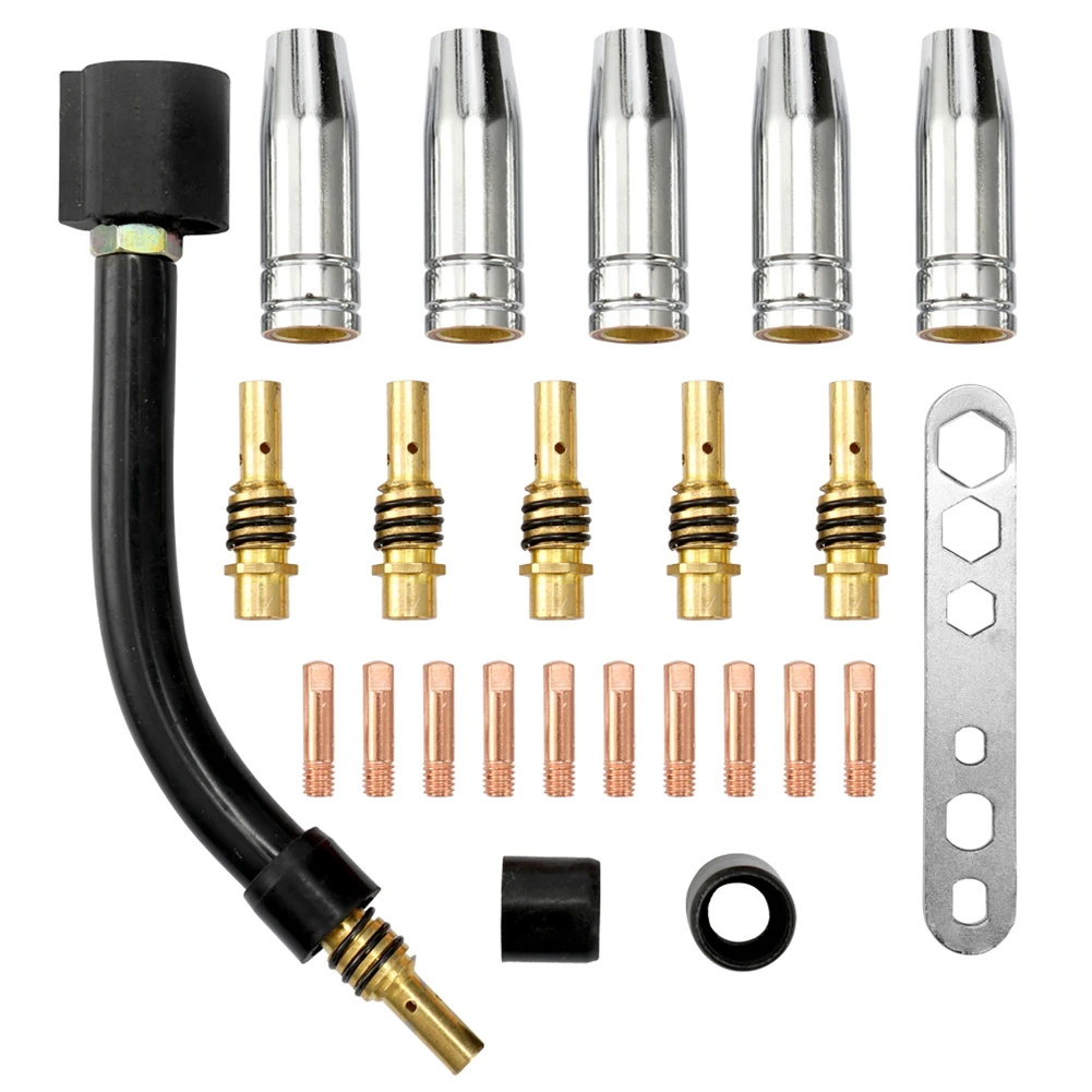 MIG 15AK Accessories 24-Piece Wear Parts Set Copper Conductive Nozzle Easy Installation Easy To Install Embedded Design