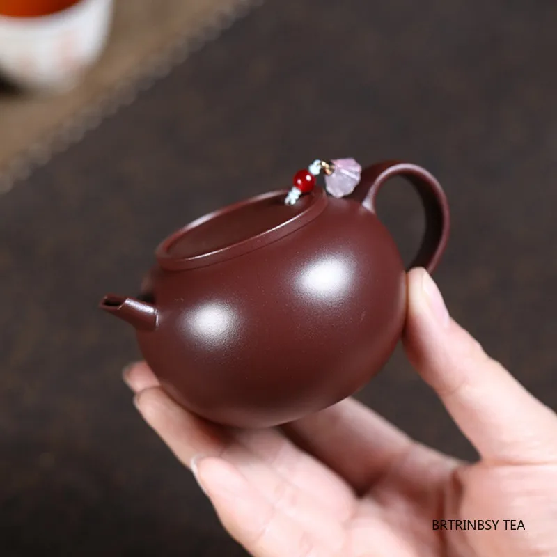 

Yixing Handmade Purple Clay Teapot Cute Small Capacity Tea Pot Chinese Household Beauty Kettle Raw Ore Zisha Tea Set 100ml