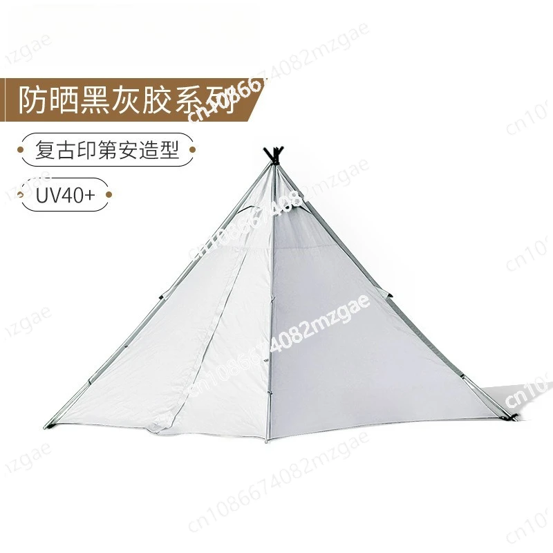A tower tent, outdoor camping Indian pyramid type weatherproof and rainproof camp tent
