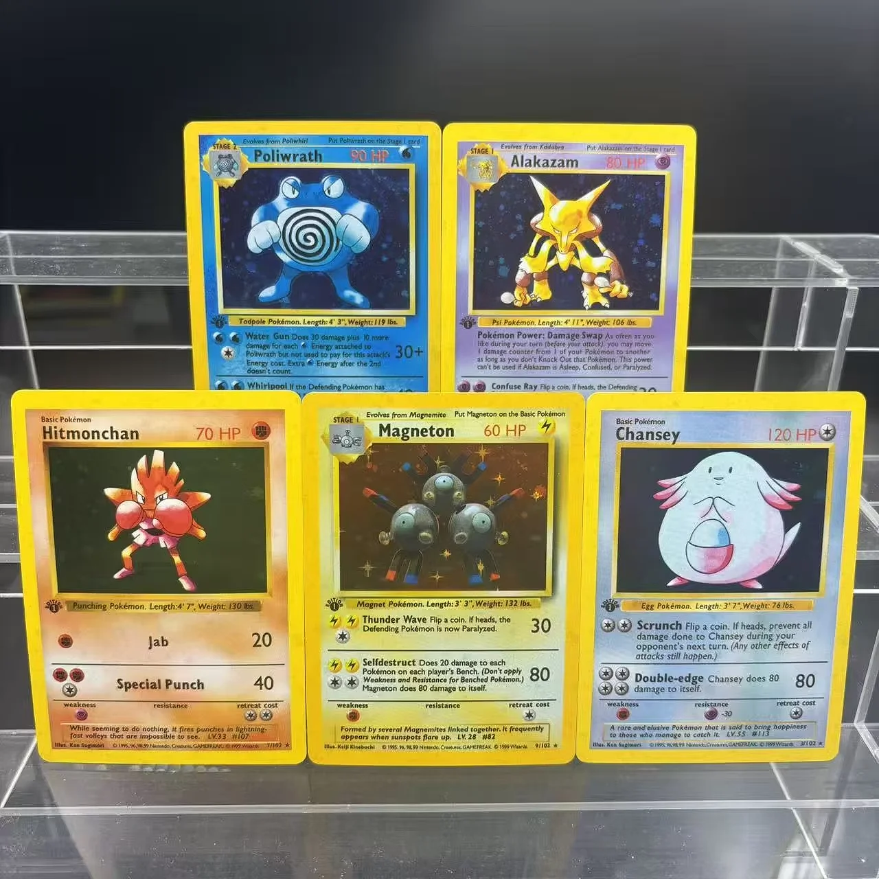 

Коллекционные карты PTCG «сделай сам», Hitmonchan Magneton Chansey EN, самодельная одиночная карта, классическая игра, аниме-карта, подарочная игрушка