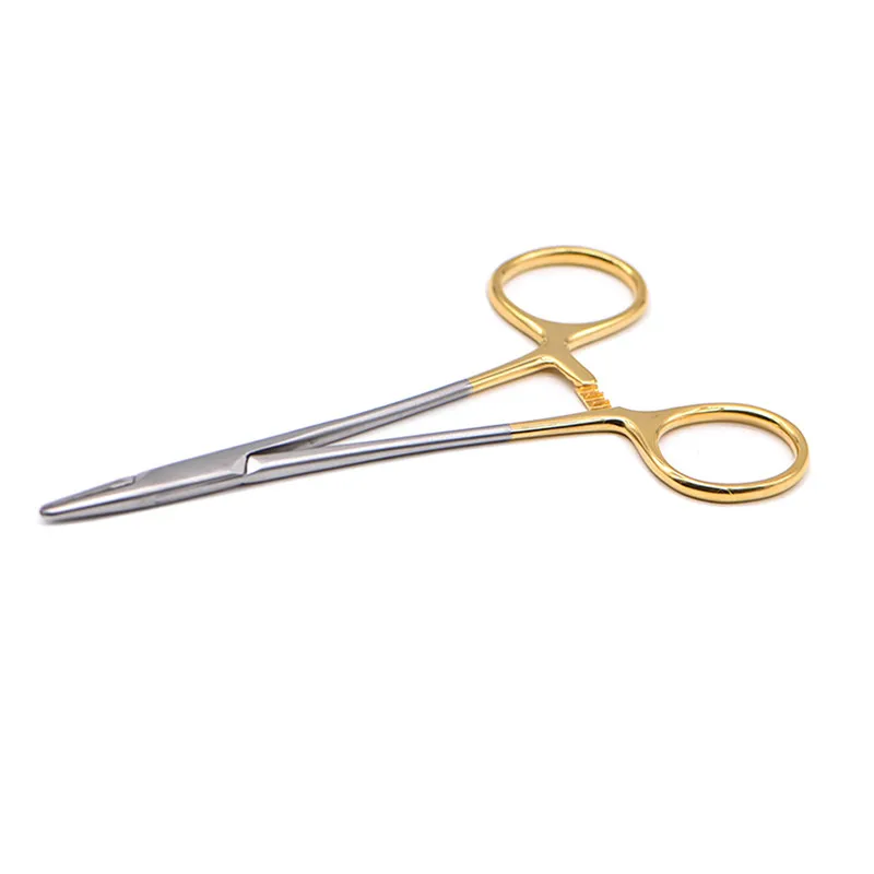 1PC Medical Needle Holder Plier With TC Head German Reusable Stainless Steel Gold Plated Handle Orthodontic Forcep Surgical Tool