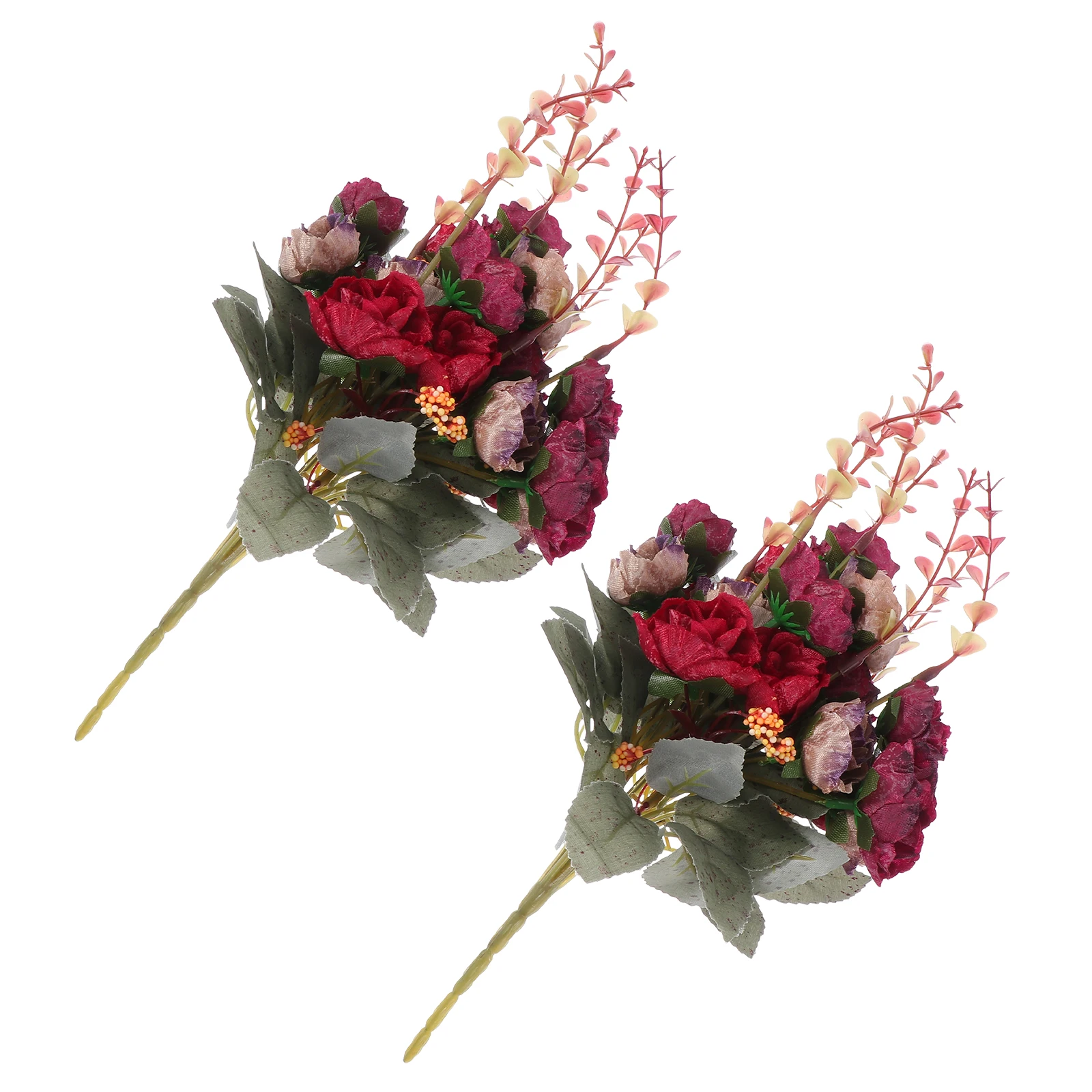 

2pcs Simulated Bouquet Decor Artificial Silk Flowers Wedding Home Diy Floral Home Fake Flower Fake Flower Stem