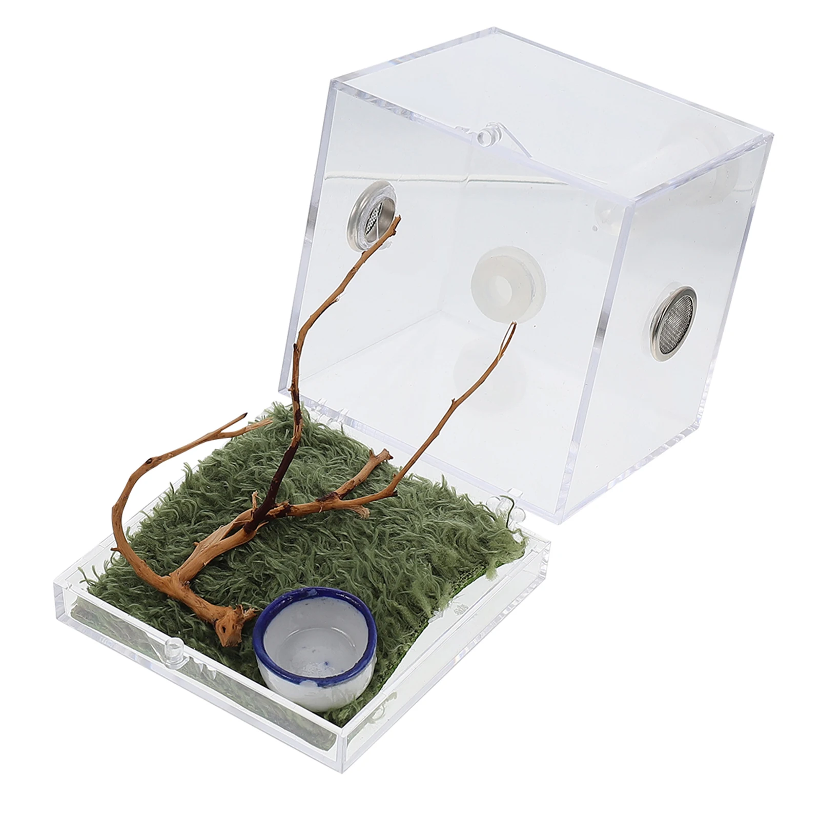 

Jumping Spider Breeding Box Clear Acrylic Pet Cage for Small Insects Snails Spiders Beetles Lightweight Portable Desk Bookshelf