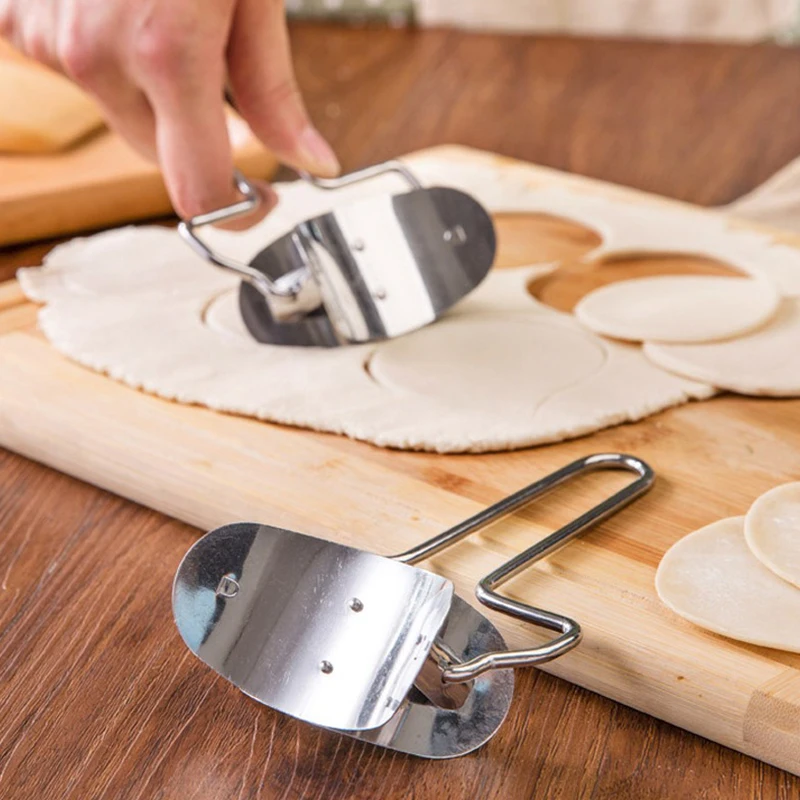 1PC Manual Dumpling Wrapper Circle Roller Dumpling Stainless Steel Making Tools Dumpling Jiaozi Pie Skin  Wrappers DIY Tools ZYF
