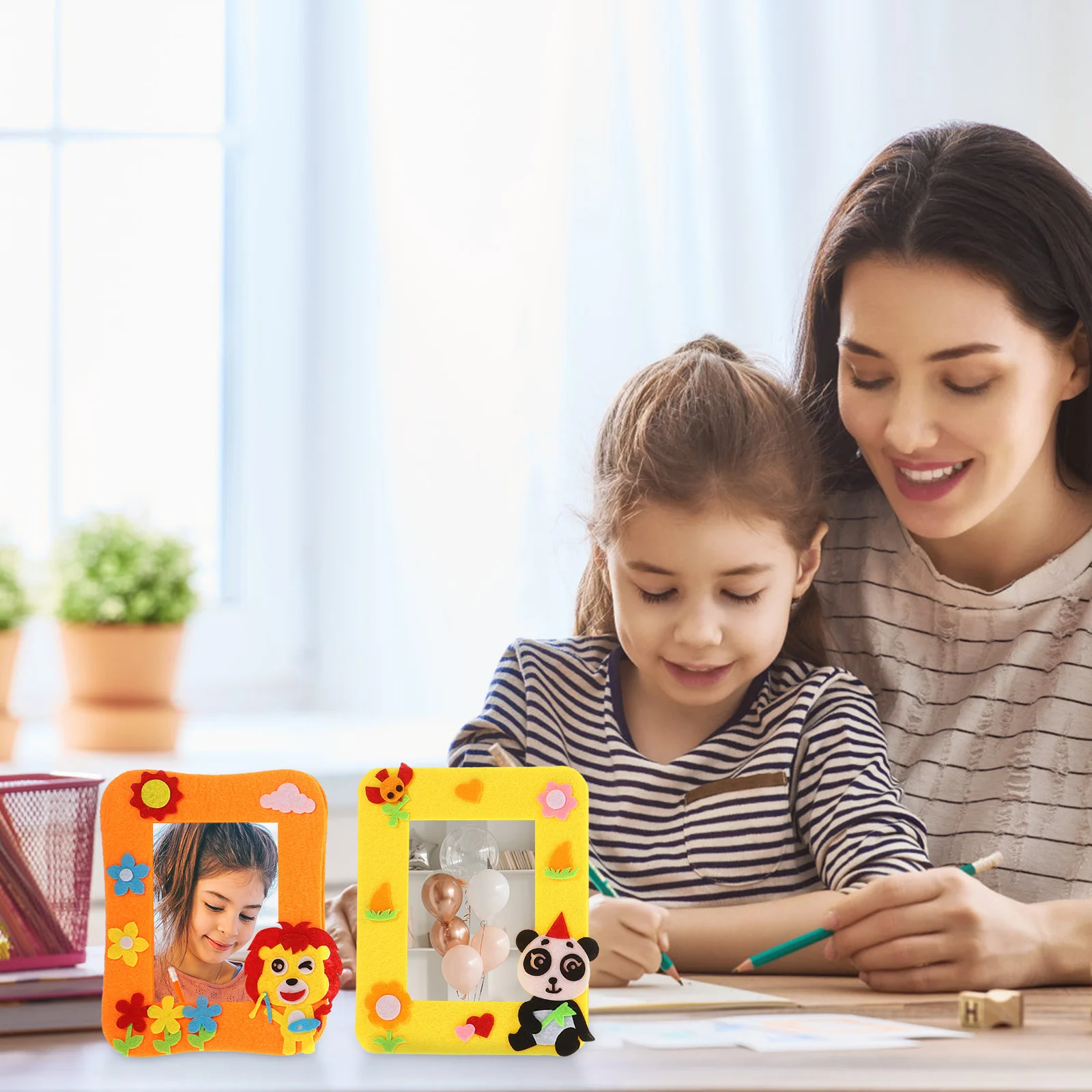 طقم إطار صور DIY مكون من 12 قطعة، حامل صور سطح المكتب الإبداعي، ديكور منزلي بنمط مختلط، إطار صور يدوية الصنع #5