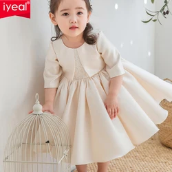 IYEAL Little Flower Girls Wedding Dress Children's Princess Dress Piano Performance Dress Baby's 1st Birthday Dress
