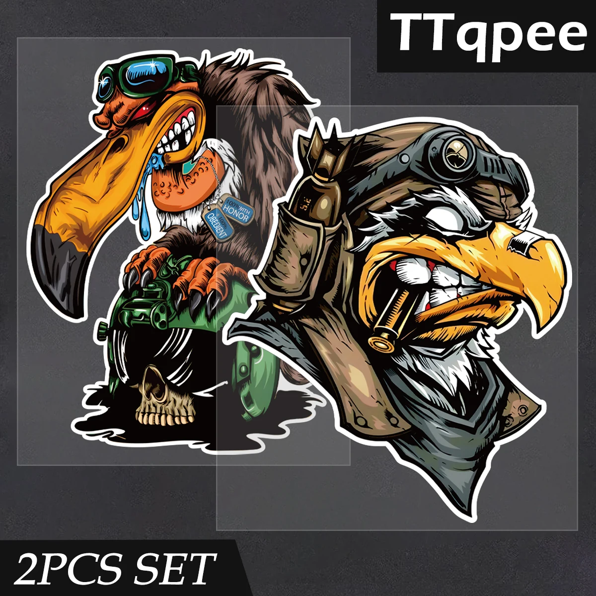 Retro Eagle Reflective Motorcycle Sticker Moto Body Windshield Vinyl Decal Accessories 2pcs Set For Harley Triumph Royal Enfield