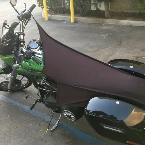 Imagen 2 del producto Para abrigo de coche con batería de motocicleta, cubierta de coche, protector solar, abrigo de coche para tanque de combustible de motocicleta para conducción al aire libre