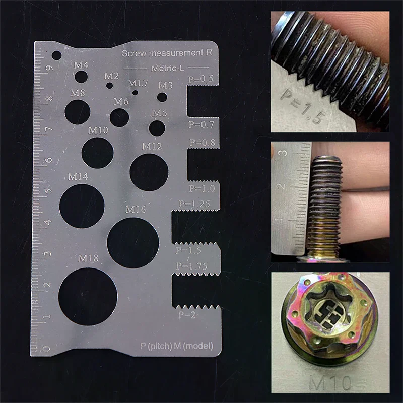 Durabler Stainless Steel Ruler Screw Measuring Ruler Precise Pitch Measurement Thread Gauge Screw Measurement Ruler Measuring