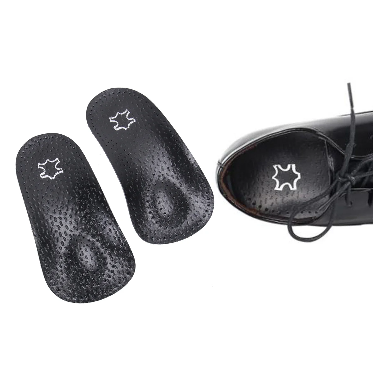 

1Pair Half Yard Arch Support Insoles Invisible Anti-Slip Shoe Pads Size 39-40 Black Breathable Durable Soft Comfortable Foot